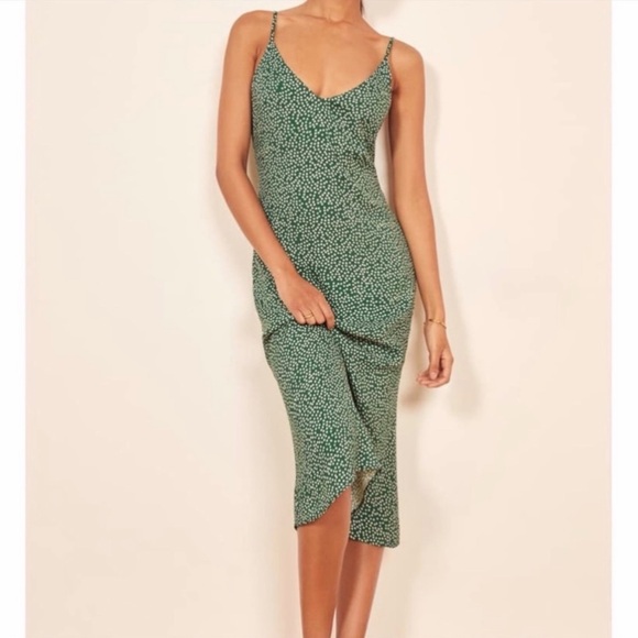 REFORMATION NWT Green Floral Alexandra Midi Dress *Wyoming Print 10 - Picture 3 of 14